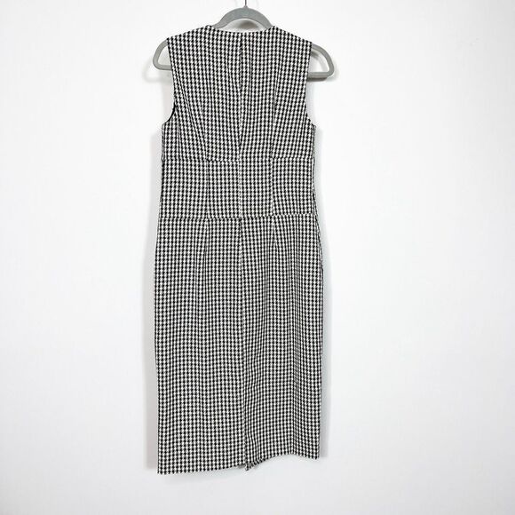 Rachel Zoe Dress Women 4 Houndstooth Double Breasted Sleeveless gold buttons New - Picture 3 of 8
